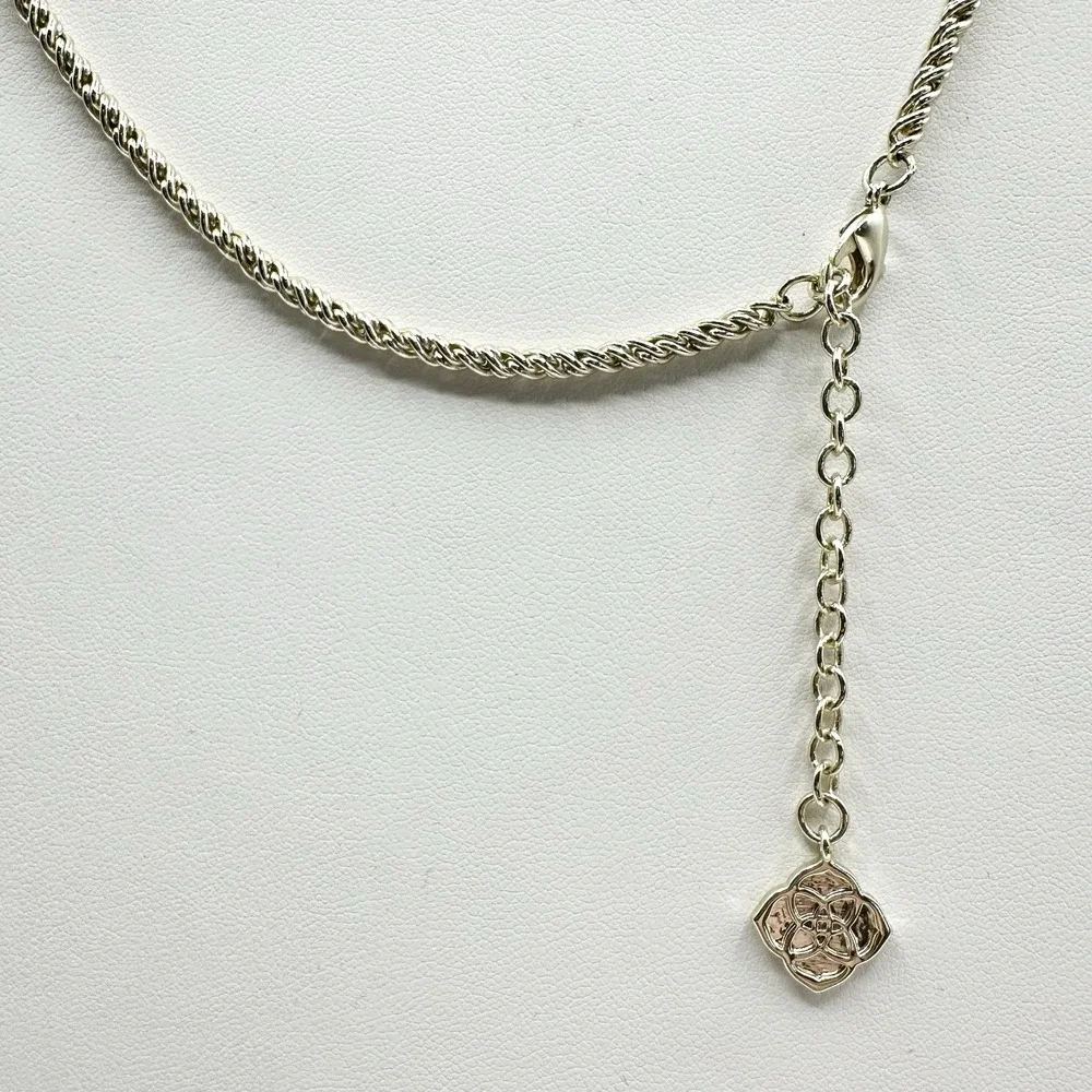 Kendra Scott Rayne Necklace Black Tassel Pendant Long Goldtone Chain
